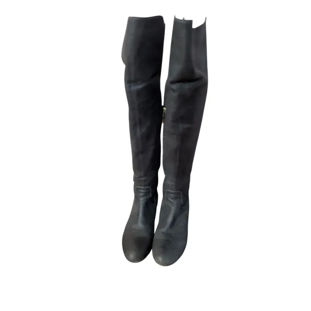 Fratelli‎ Rossetti Women's Knee-High Black Leather Riding Boots Size 9.5